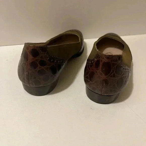 Salvatore Ferragamo crocodile flat Brown and Green size 6 - Picture 10 of 15
